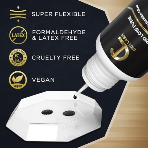 Rapid Low Fume Eyelash Extension Glue for Professionals - Maximum 8 Week Retention / 1 Second Drying Time Semi Permanent Individual/Volume Lash Extension Glue with Deep Black Color - Latex Free 5ml