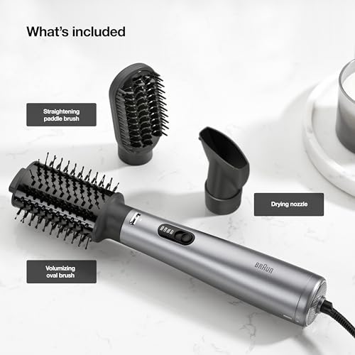 Braun Wet-to-Dry Hot Air Styler with 3 Attachments - Silver, 3 Pack
