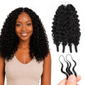 16 Inch Burmese Curly Feather Crochet Hair - Natural Black, Reusable, Lightweight, 60g #1B