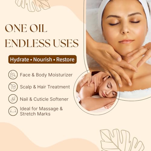 ISLA & FONTANE Jojoba Oil ? 1L (33.8 fl oz) | 100% Pure & Natural | Golden, Unrefined, Cold Pressed | Hexane-Free Carrier Oil for Skin, Hair, Face, Nails & Body Moisturizing