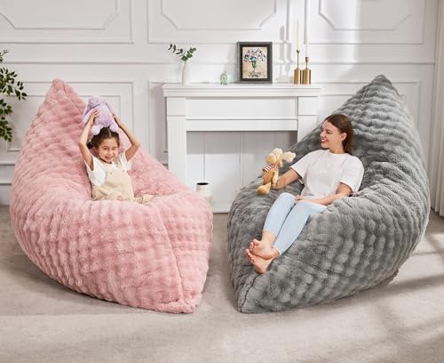 Hobestluk 3-in-1 Convertible Large Bean Bag Chair for Adults with Removable Cover