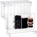 2 Pack Acrylic Makeup & Lash Organizer with Lid - 4 Compartments, Dustproof Storage - Variation 2