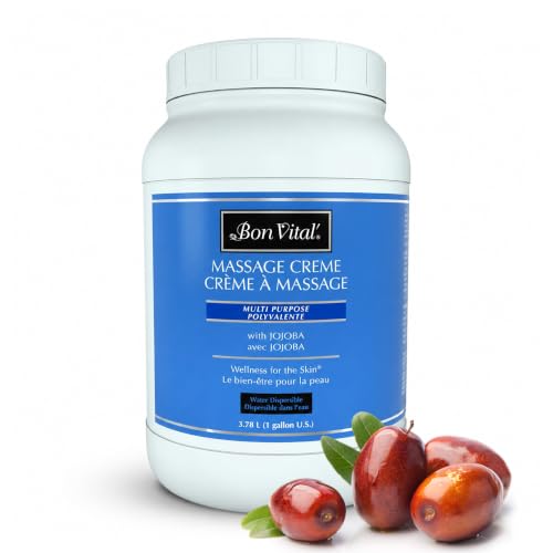 Bon Vital' 1 Gal Multi-Purpose Massage Creme with Aloe Vera - Professional Sore Muscle Relief