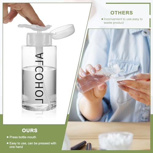 Clear Cap 10 Oz / 300 ml Alcohol Pump Dispenser Bottles - 18 Pack with Push Down