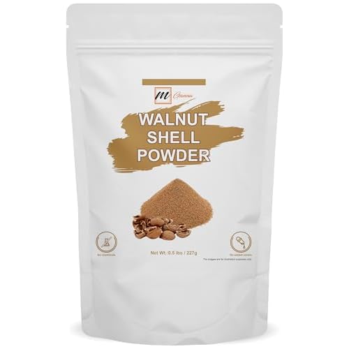 100% Natural Walnut Shell Powder (Mesh Size 40-60) for Gentle Skin Exfoliation, Scrubs, and Face Masks 0.5 LBS / 227 GMS