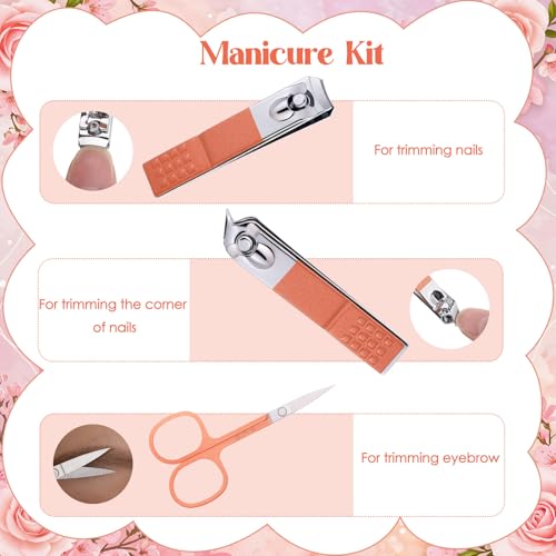 Pink Mothers Day Nail Care Gift Set with Case - 6-Piece Manicure Kit for Women & Mom