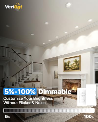 12 Pack 5/6 Inch LED Recessed Can Lights Dimmable 5 Color Temperatures