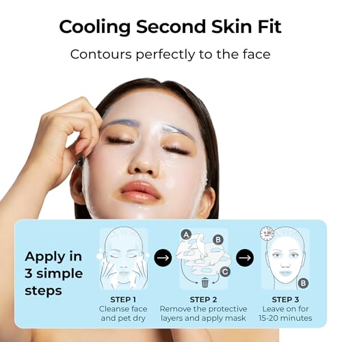 STARSKIN Hydrating and Moisturizing Bio-Cellulose Face Mask Pack - Deep Hydration & Anti-Aging, Korean Skincare, Red Carpet Ready