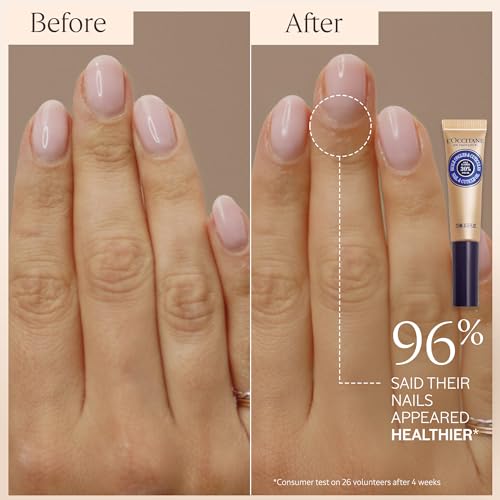 L'OCCITANE Shea Nail & Cuticle Oil, Nourishing Brush-On Moisture for Stronger & Healthier Nails, Hydrating Care for Manicures with Almond Oil, Vegan