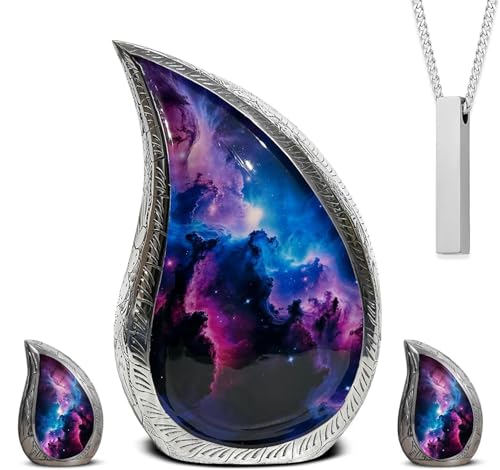 Premium Family Cremation Urn Set for Human Ashes - Teardrop Design with Keepsakes & Necklace - Memorial Urn Kit (220lbs) - MemoricUrn