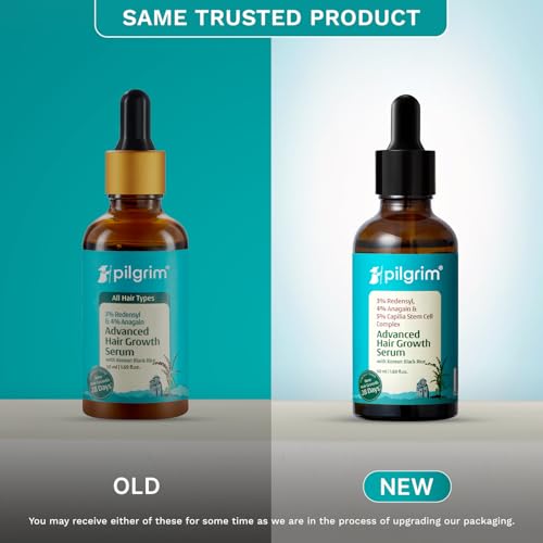 Pilgrim Hair Growth Serum with Redensyl 3%, Anagain 4% & Baicapil 50ml – Pack of 1