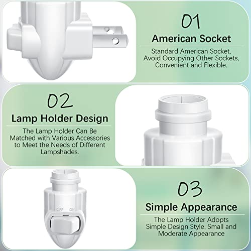 Night Light Plug-in Base with Shade Mount Clip - White, 80 Sets