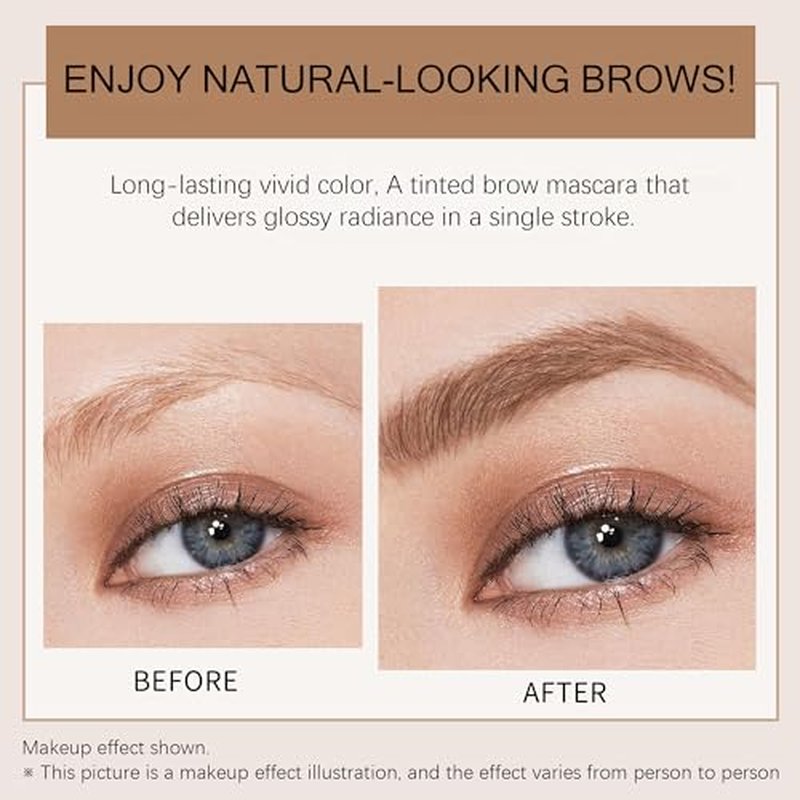 Brocharm Brow Gel Waterproof for Soft Ful Brows Eyebrow Tint Eye Brow Gel Smudge-Proof, Long Lasting Definition, Vegan & Cruelty Free (01 Olive Brown, 1 Count (Pack of 1))