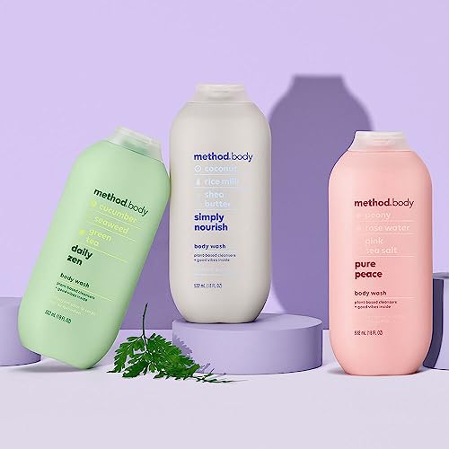 Method Body Wash Set - Variety Pack with Simply Nourish, Pure Peace & Daily Zen (18 fl oz Each)