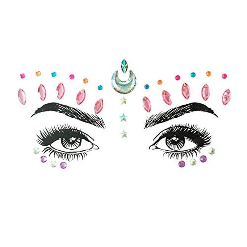 8 PCS Mermaid Face Gems Glitter, Rhinestone Rave Festival Stickers Jewels, Crystals for Eyes Body Temporary Tattoos
