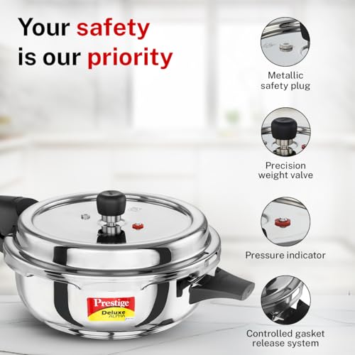 Senior 4L Stainless Steel Pressure Cooker with Safety & Induction Base