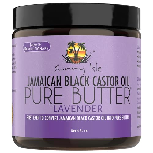 Sunny Isle Lavender Jamaican Black Castor Oil Pure Butter 4oz | Stimulates Hair Growth | Effective Moisturizer Hair & Skin | All Types & Textures