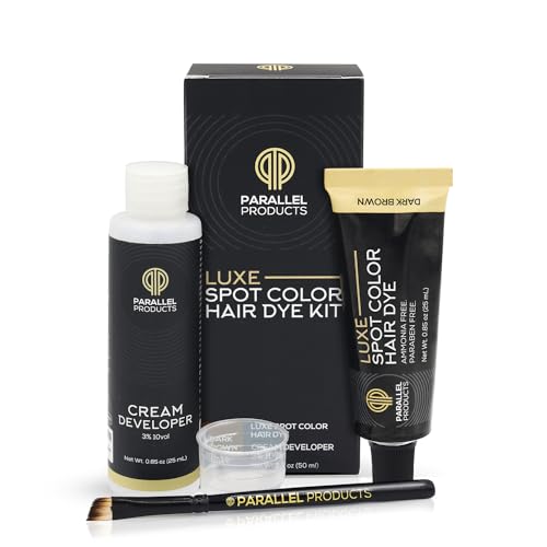 Dark Brown Cream Hair Dye Kit with Developer & Brush - Covers Grey & Root Touch-Up