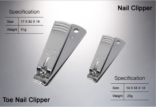 Travel Manicure Pedicure Grooming Kit Set - 9 Pcs Nail Clipper & Tools, Made in Korea