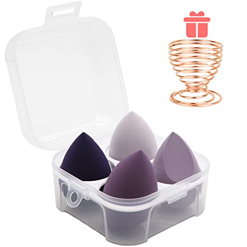 8 Pcs Makeup Sponges Blender Set & 2 Holder - Beauty Sponge Foundation Blending Blender with 1 Sponge Holder and Egg Case, Flawless for Cream, Powder and Liquid