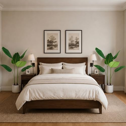 Bird of Paradise Artificial Plant Set - 3.3 ft Tall Faux Banana Leaf Tree, 2 Pack