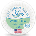 BERGMAN KELLY - Hotel Soap Bars - White Tea, 1 oz, 200 PK - Travel Size Luxury Bulk Amenities Bar Soap - Mini Individually Wrapped Round Soap - Small Toiletries for Airbnb, Motel, Guest Bathroom