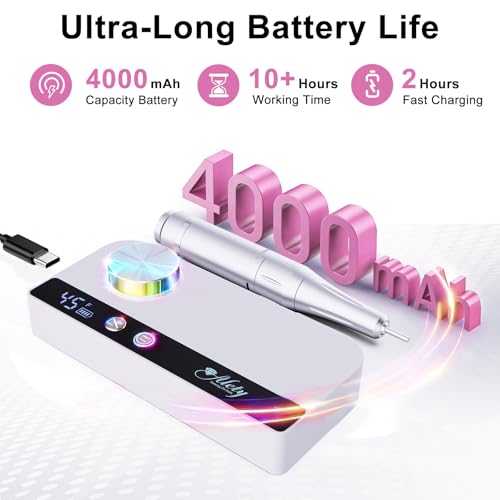 Professional Nail Drill Machine 45000RPM Electric Nail File Kit for Acrylic Gel Nails - White