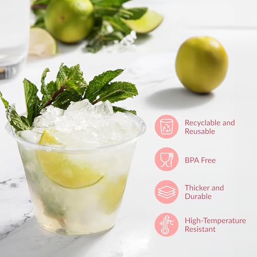1000 Pack Clear Disposable Plastic Shot Glasses - 9 oz Cocktail & Wine Cups