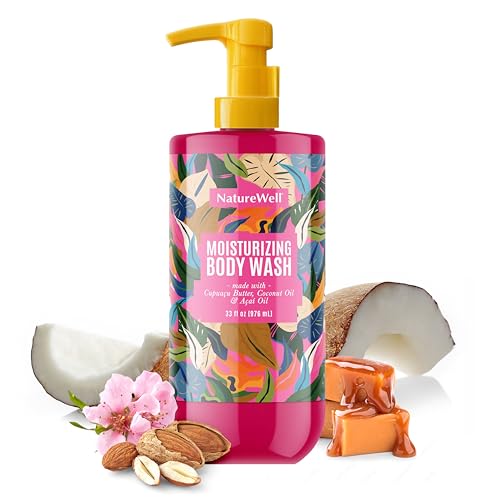 NATURE WELL Cheeky Moisturizing Body Wash, Creamy Formula Infused with Cupua?u Butter, Provides Gentle Cleansing & Intense Hydration, Deliciously Sweet & Warm Brazilian Nut Oil Scent, 33 oz