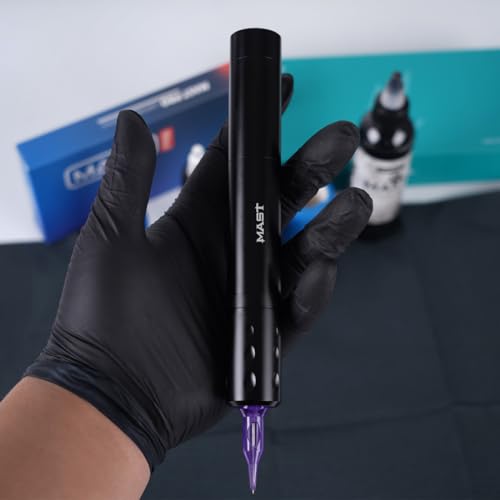Wireless Tattoo Pen Machine Kit with 1 Battery - Black - Mast Tour Fly Slim