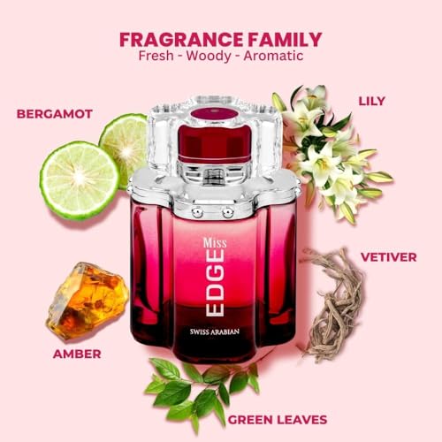 Swiss Arabian Miss Edge Edp Spray - Long Lasting Floral Fragrance for Women 3.4oz