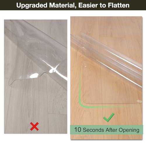 Crystal Clear 5'×7' Floor Mat (Transparent Upgraded) - Waterproof Vinyl Rug Cover, Large 60x84 inch