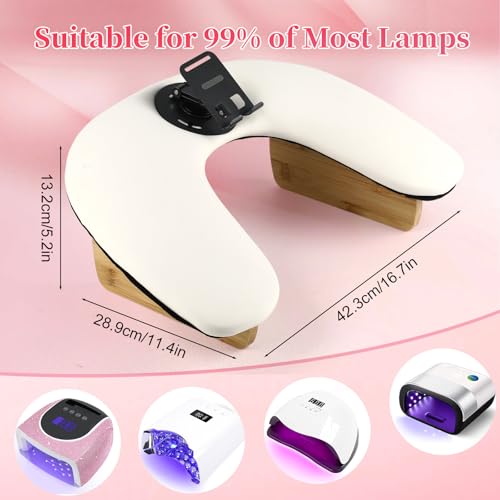 White Arm Rest for Nails Tech U-Shaped Hand & Manicure Support - Ergonomic & Non-Slip