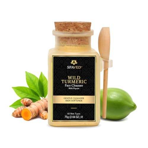 Wild Turmeric Face Cleanser 2.6 oz -Brightening Powder Face Wash with Papaya Enzymes - Sulfate-Free, Vegan Cleanser - Promotes Glow & Clarity