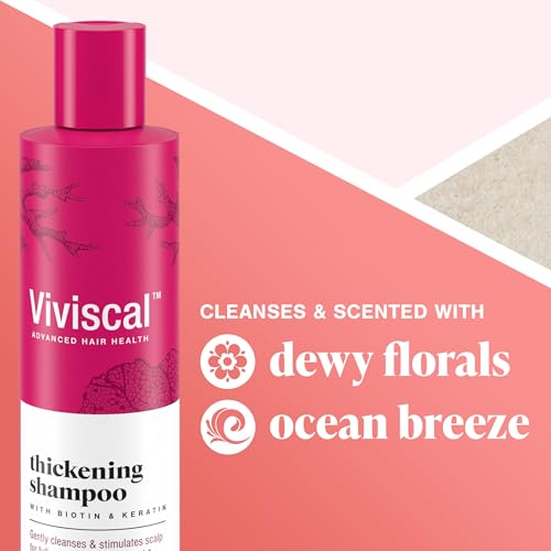 Viviscal Thickening Shampoo 8.45 Fl Oz Pack of 2 - Biotin, Keratin & Marine Collagen