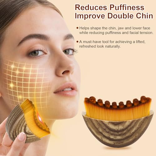 New Lymphatic Contour Face Brush, Contour Face Brush Lymphatic Drainage Massager, Ergonomically Designed Double Chin Reducer to Fit The Skin Precisely, Suitable for All Skin Types