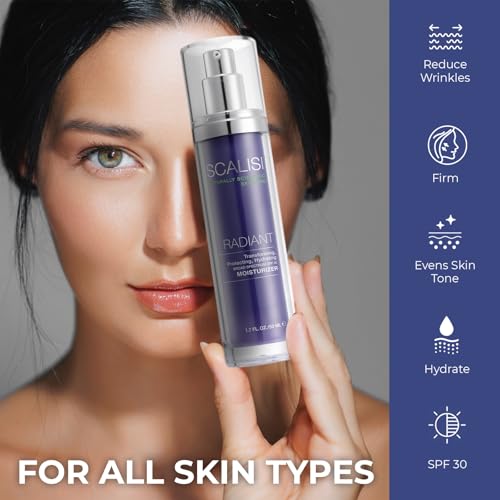 SCALISI RADIANT SPF 30 Moisturizer ? Lightweight Daily Face Sunscreen with Anti-Aging Benefits ? Clinically Proven to Reduce Fine Lines ? No White Cast ? All Skin Types