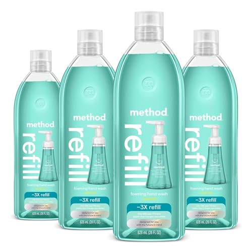 Method Waterfall Foaming Hand Wash Refill Pack, 28 oz, Eco-Friendly, 4 Count
