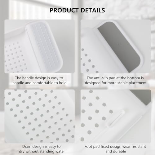Stretchable Plastic Bath Tub Tray - Anti-Slip Bathtub Caddy White