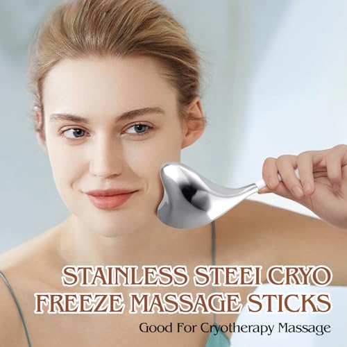 Running Man Silver Cryo Face Sticks Gua Sha & Massage 2-in-1 Cold Globes