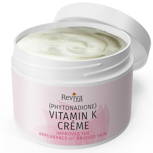 Reviva Labs Vitamin K Cr?me for Bruising, Under-Eye Dark Circles, and Wrinkles with Soybean Oil and Natural Fruit Extracts - 2 Oz, for Skin and Face