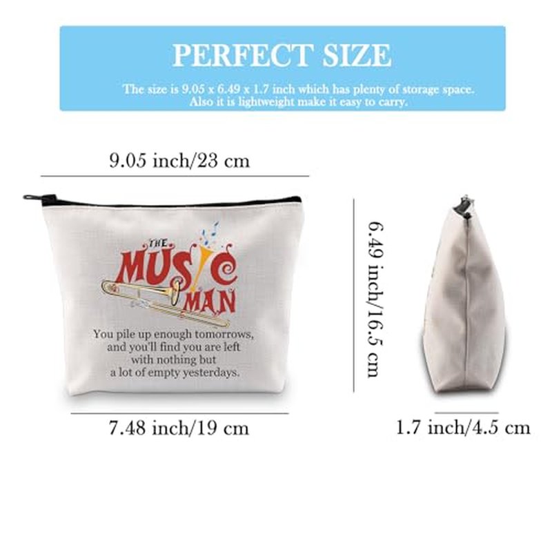 GJTIM Musical Merchandise Gift Zipper Pouch Musical Theater Makeup Bag Gift For Musical Lover Gift(Music Bag)
