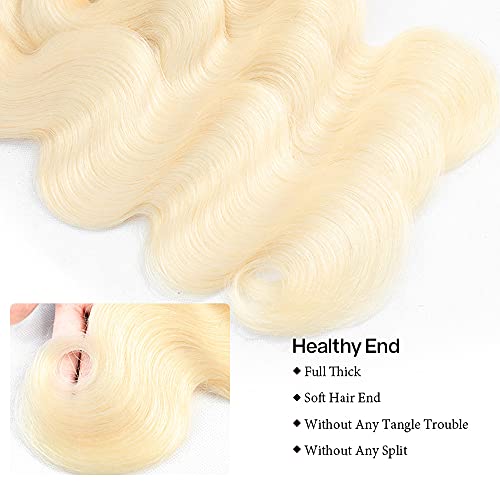 AuokMar 613 Blonde Human Hair Bundles Body Wave 12/14/16 Inch Variation of THIS listing