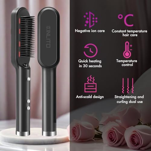 Hair Straightening Comb with Fast Heating & Anti-Scald Safety - Professional Styling Tool