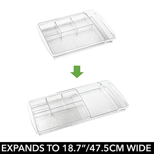 mDesign 2-Pack Expandable Clear Makeup Organizer for Bathroom & Vanity Drawers