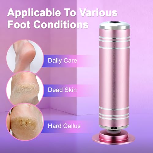 VOCOSTE 1200RPM Electric Callus Remover for Feet, 2 Replaceable Grinding Discs, 60 Sandpaper Discs, 1 Moisturizing Socks, Professional Pedicure Tool Kit for Dead Skin & Hard Cracked Heels