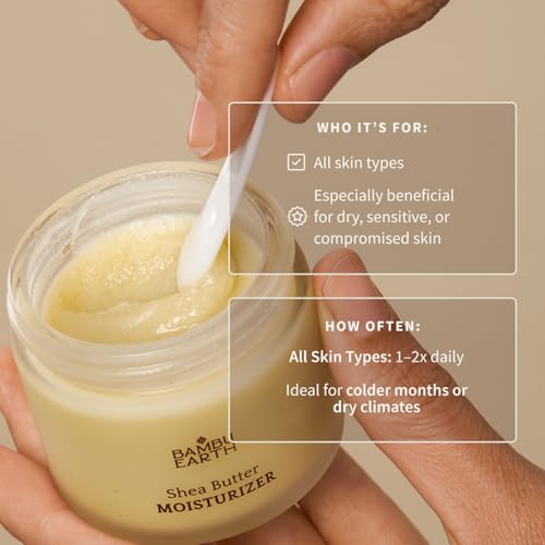 Shea Butter Face Moisturizer - Deep Nourishing Hydrating Cream for Sensitive Skin - 1.5 oz - Variation of Shea Butter