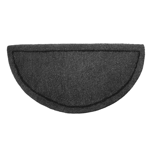 Gray Wool Hearth Rug 44x22 Inches - Fire-Resistant Fireplace Floor Protector