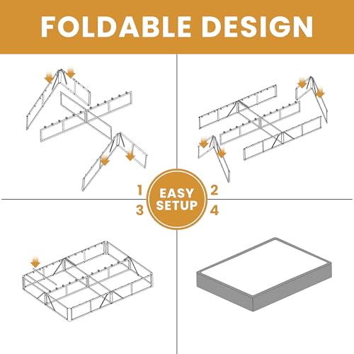 5 Inch Full Size Box Spring Bed Base with Low Profile & Removable Cover