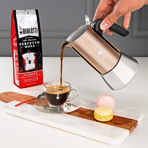 Stainless Steel Induction Espresso Coffee Maker - 6 Cups, Copper Silver - Bialetti Venus